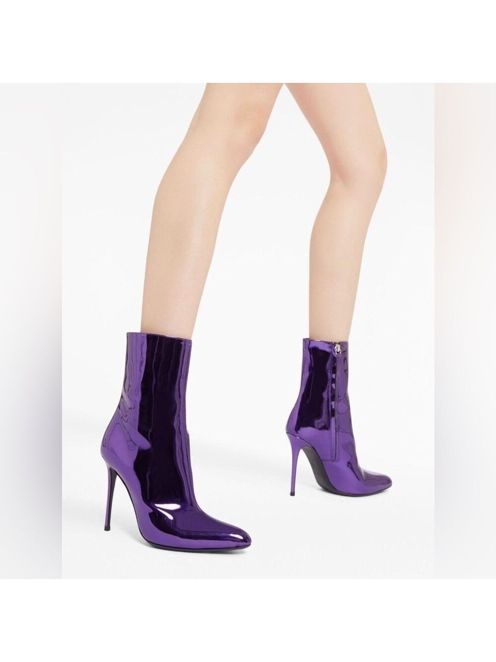 Giuseppe Zanotti Brytta 105mm Patent High Heel Ankle Booties in Purple - NWT